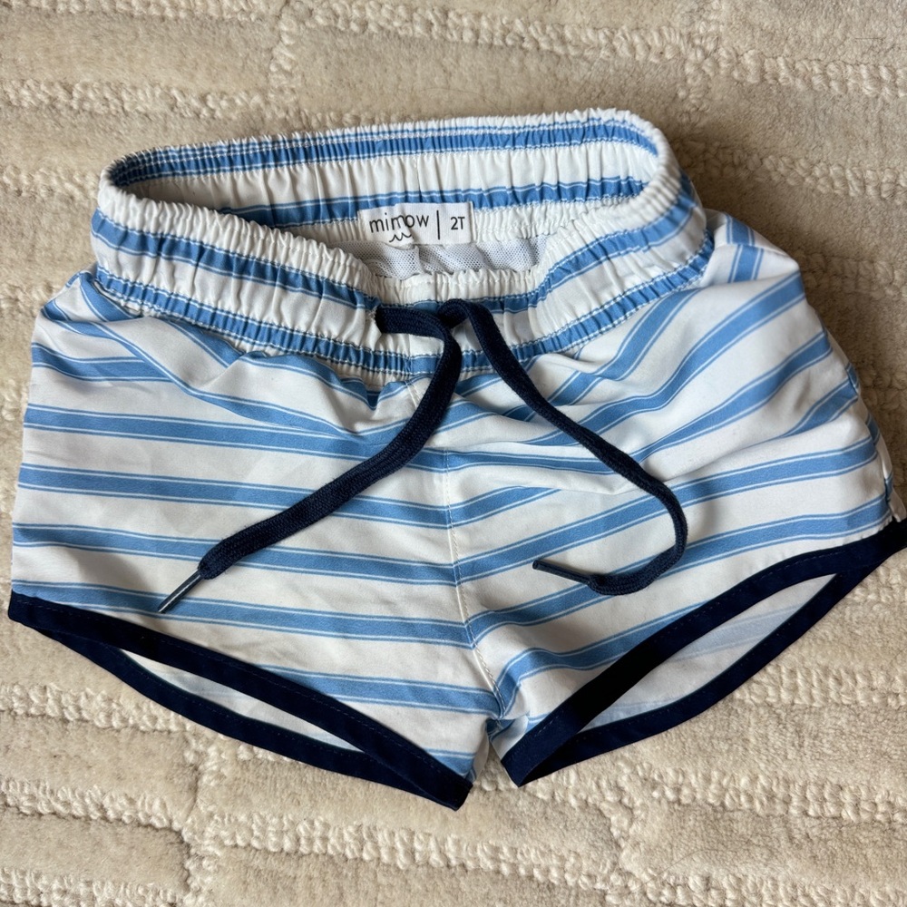 Minnow swimsuit boy striped blue 2T